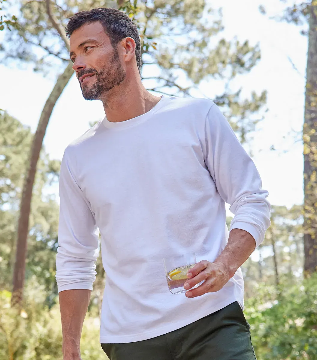 T-shirt Manches Longues Homme Blanc - Intemporel