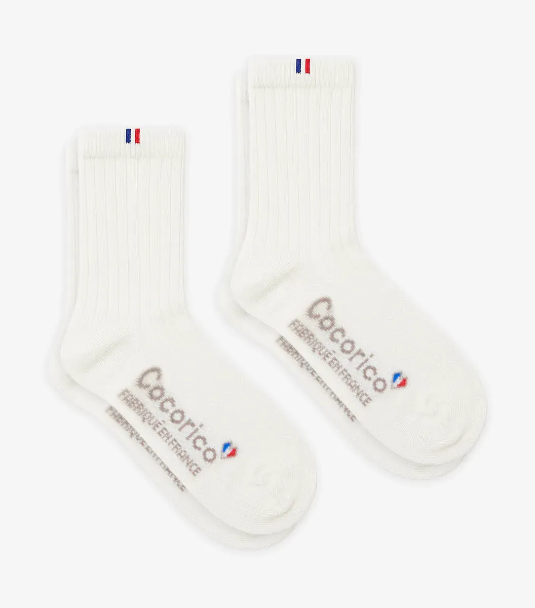 Chaussettes Femme en Laine Ecru x2 - Pack Intemporel