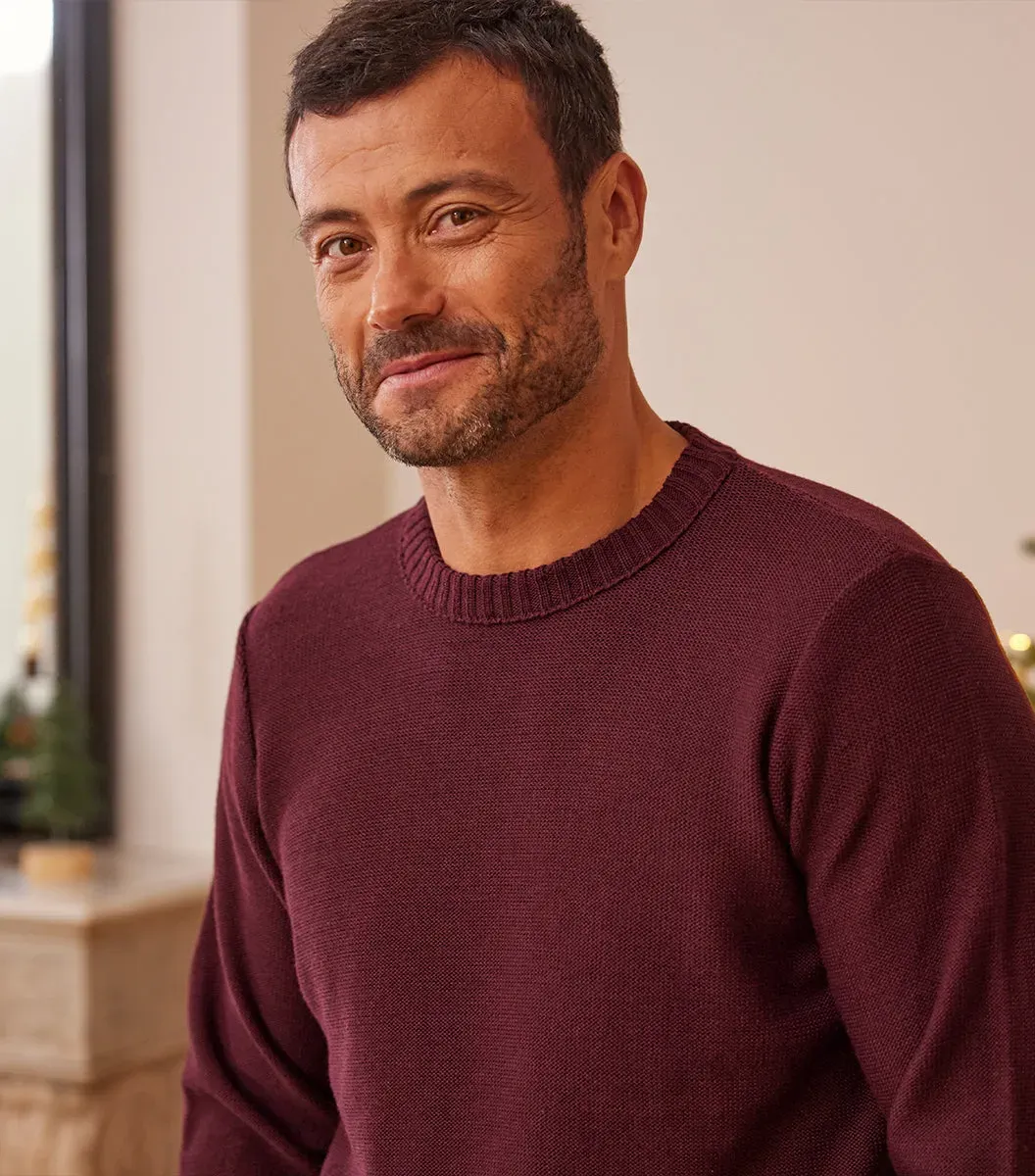 Pull Homme Laine Bordeaux