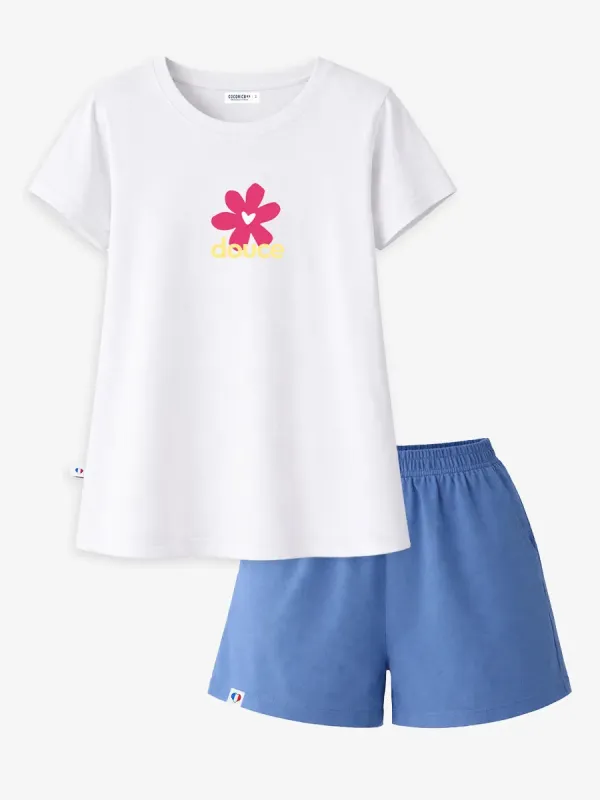 Product Ensemble Pyjama Femme Blanc/Bleu - Douce Image
