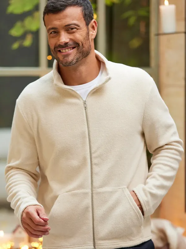 Product Veste Polaire Zippée Homme Écru Image