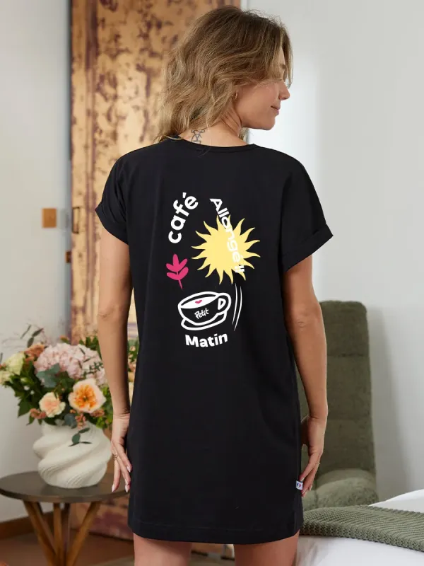 Produit Robe de Nuit Femme Noir - Petit Matin Image