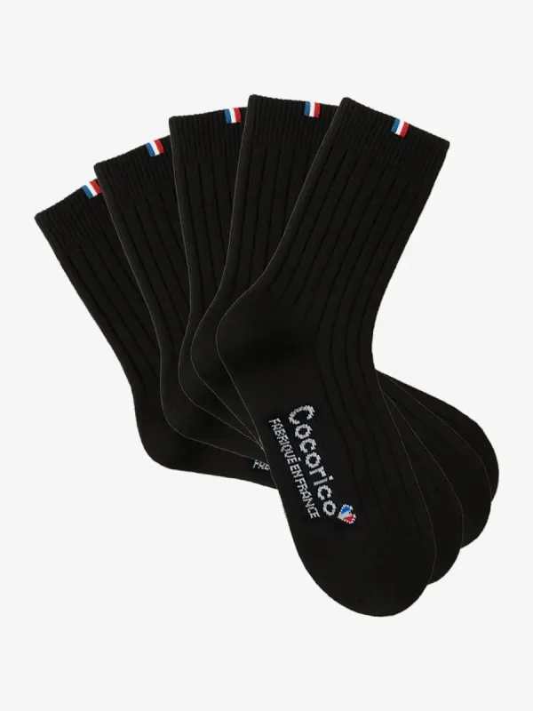 Product Chaussettes Femme en Laine Noir x5 - Pack Intemporel Image