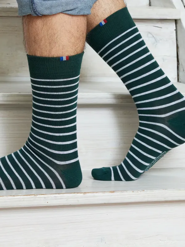Produit Chaussettes Homme Rayées Verte Image
